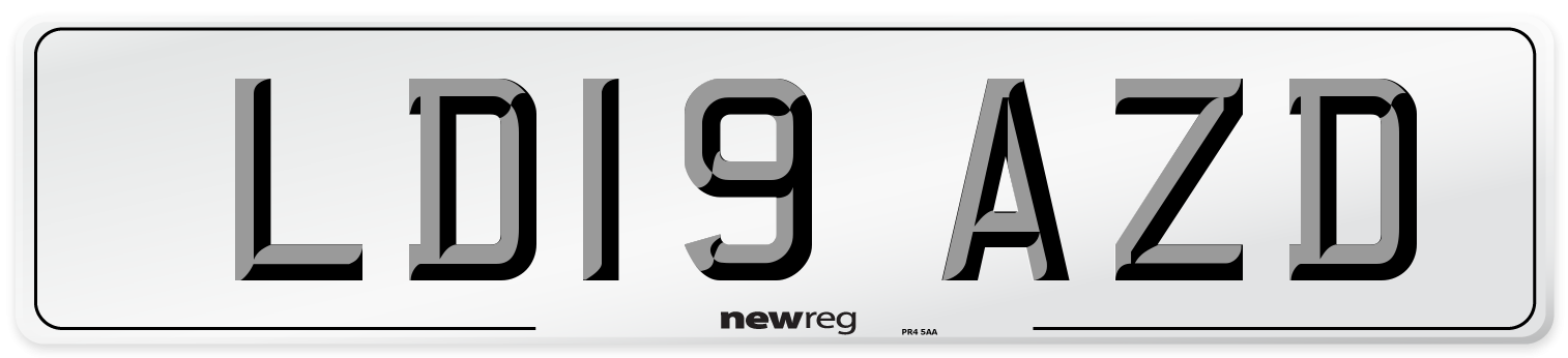 LD19 AZD Number Plate from New Reg